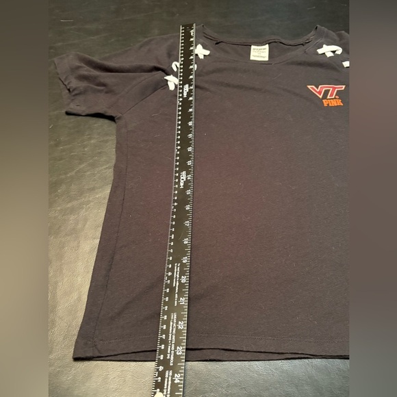 PINK Victoria's Secret VT Black Women's Top with White Accents - Picture 9 of 10